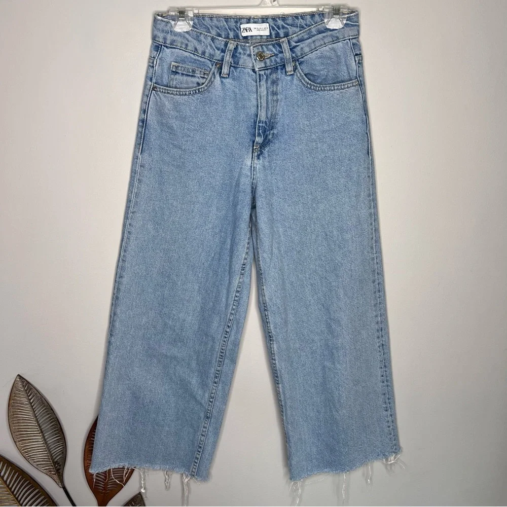 Zara Blue Wide-Leg Jeans - Picture 6 of 11